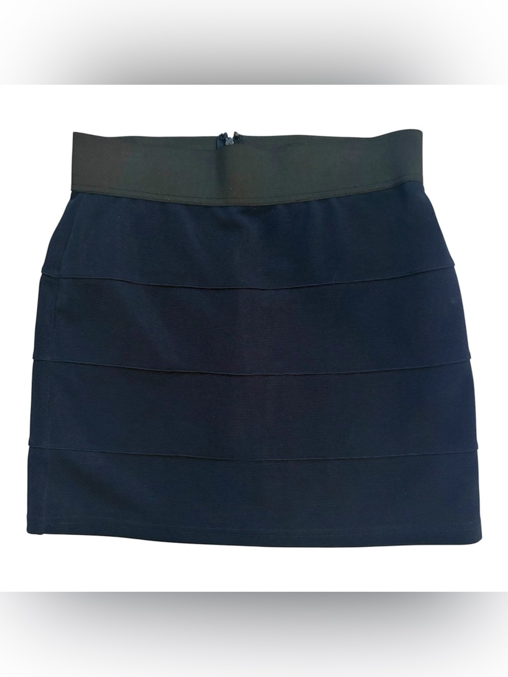 Aqua Bandage Bodycon Mini Skirt Stretchy Short Club Sz S Navy Blue Office Siren’